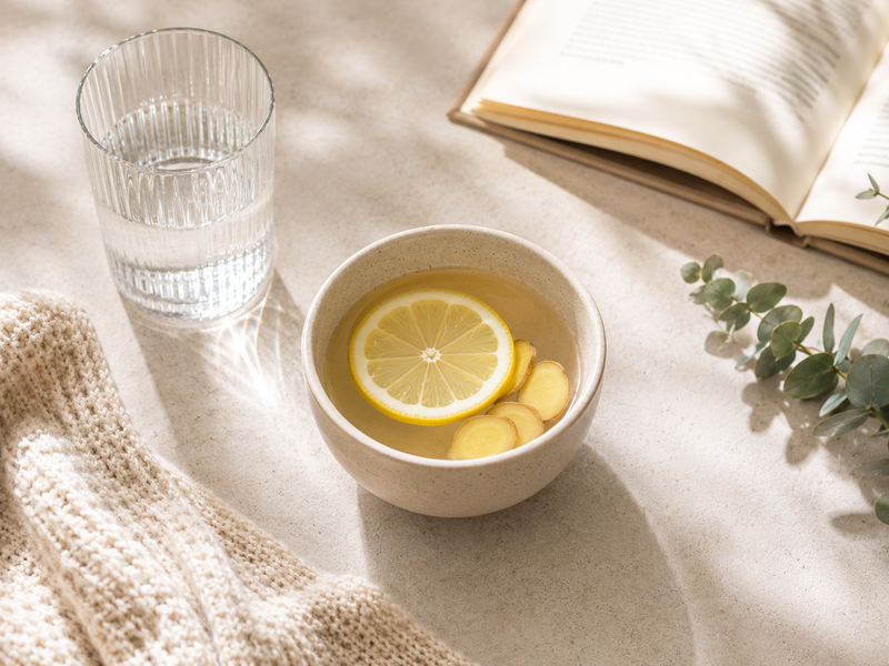 Lemon Water and Journal 