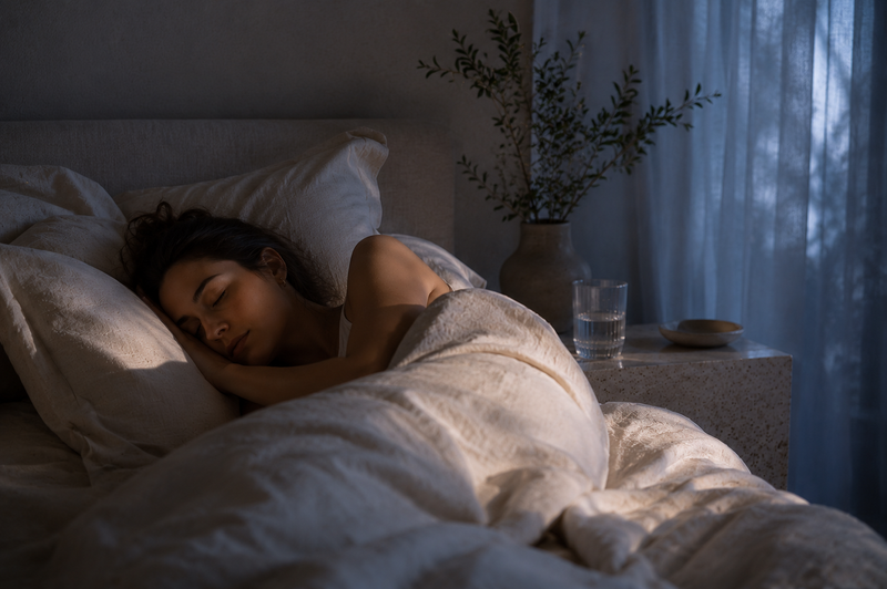 woman sleeping in bed