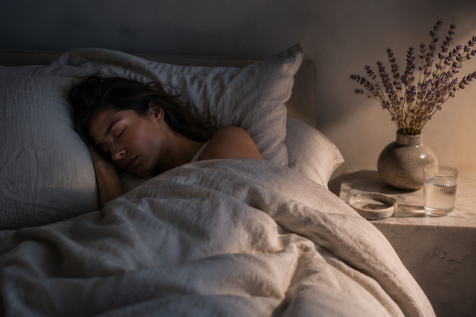 woman sleeping in bed