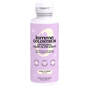 Lemme Colostrum liposomal liquid supplement bottle on a white background