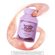 lemme glow gummies with a G pink shape in the background 
